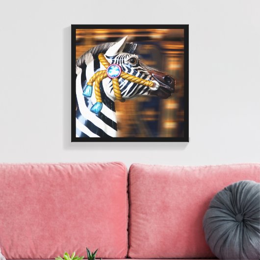 Zebra draaimolen Canvasserie 20 Canvas Afdruk (Insitu (Woonkamer))