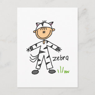 Zebra Dress-up T-shirts en cadeautjes Briefkaart