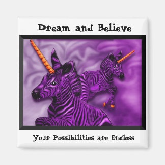 Zebra Eenhoorns met een inspirerende noot Magneet