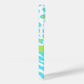 Zebra en Cheetah Skin Turquoise Blue Green Name Case-Mate iPhone Case (Achterkant / Rechts)
