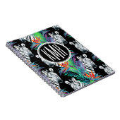 Zebra en exotische bloemen | Monogram Notitieboek (Rechterzijde)