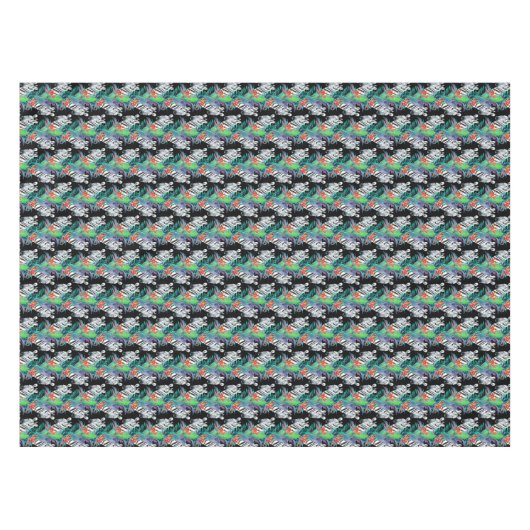 Zebra en exotische bloemen patroon 2 tafelkleed (Voorkant (Horizontaal))