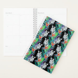Zebra en exotische bloemen planner