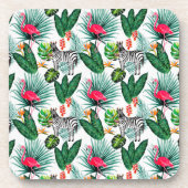 Zebra en Flamingo Bier Onderzetter (Voorkant)