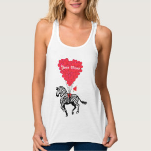 Zebra en liefde hart tanktop