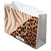Zebra en luipaard afdrukken groot cadeauzakje (Achterkant Gekanteld)