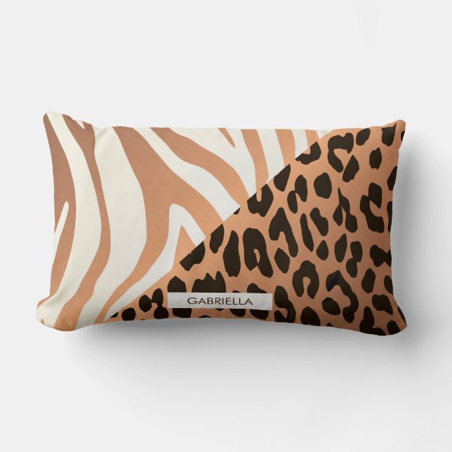 Zebra en luipaard afdrukken kussen (Voorkant)