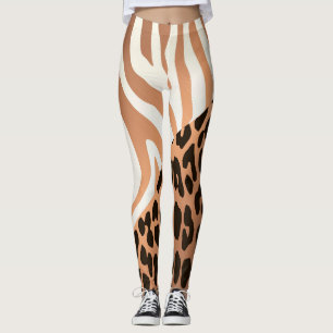 Zebra en luipaard afdrukken leggings