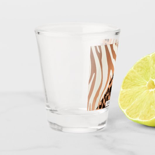 Zebra en luipaard afdrukken shot glas (Links)
