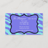 Zebra en luipaard visitekaartje (Achterkant)