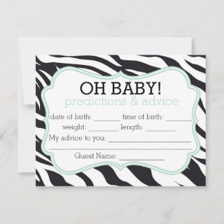 Zebra en Mint Chevron Voordicaties & Advice Kaart