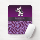 Zebra en Paarse textielwaren Dierlijke printmousep Muismat (Met muis)