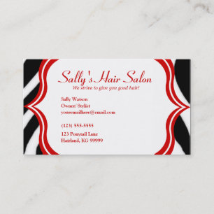 Zebra en rood profiel Visitekaartje 2