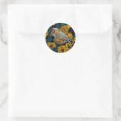 Zebra en roos struik ronde sticker (Tas)