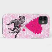 zebra en roze hartballonnen Case-Mate iPhone case (Achterkant (horizontaal))