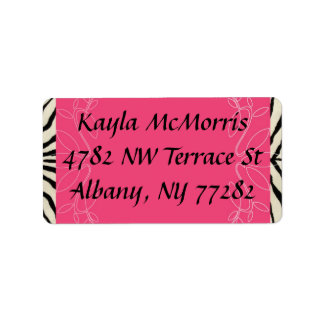 Zebra en roze sticker