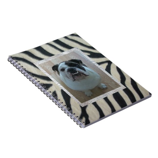Zebra Engelse bulldog notebook Notitieboek (Rechterzijde)