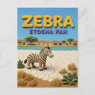 Zebra Etosha Pan Modern KlayKoo Briefkaart