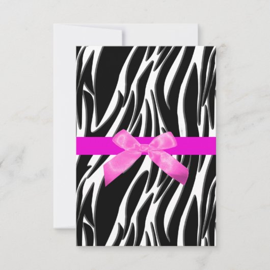 Zebra Event Invitation Pink Kaart (Voorkant)