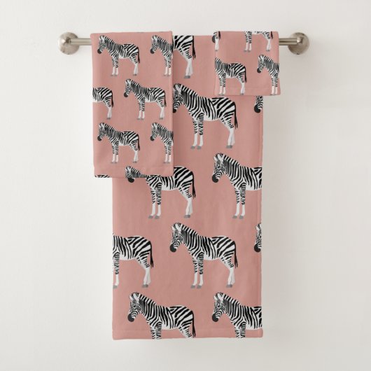 Zebra Exotic Animal Motif rose pâle (En situation)
