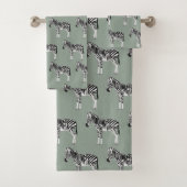 Zebra Exotic Animal Motif Sage Green (En situation)