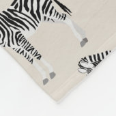 Zebra Exotisch Dierenpatroon Beige Fleece Deken (Hoek)