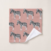 Zebra Exotisch Dierenpatroon Blush Roze Bad Handdoek (Wasdoekje)