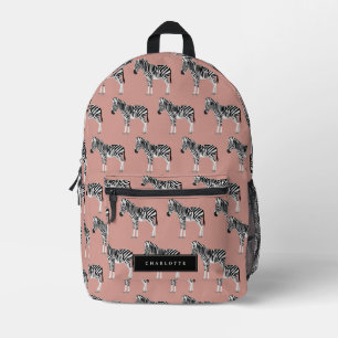 Zebra Exotisch Dierenpatroon Blush Roze Bedrukte Rugzak