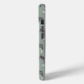Zebra Exotisch Dierenpatroon Sage Groen Monogram Case-Mate iPhone Case (Achterkant / Links)