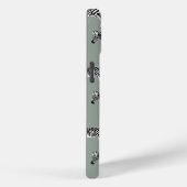 Zebra Exotisch Dierenpatroon Sage Groen Monogram Case-Mate iPhone Case (Achterkant / Rechts)