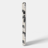 Zebra Exotisch dierpatroon beige monogram Case-Mate iPhone Case (Achterkant / Links)