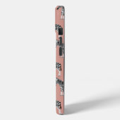 Zebra Exotisch dierpatroon Blush roze monogram Case-Mate iPhone Case (Achterkant / Links)