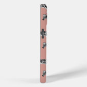 Zebra Exotisch dierpatroon Blush roze monogram Case-Mate iPhone Case (Achterkant / Rechts)