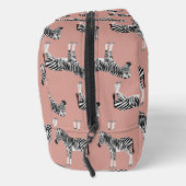 Zebra Exotisch dierpatroon Blush roze monogram Toilettasje (Rechts)