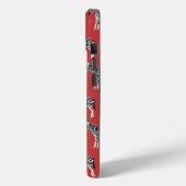 Zebra Exotisch dierpatroon Deep Red Monogram Case-Mate iPhone Case (Achterkant / Links)