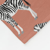 Zebra Exotisch dierpatroon Terracotta Fleece Deken (Hoek)