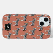 Zebra Exotisch dierpatroon Terracotta-monogram Case-Mate iPhone Case (Achterkant (horizontaal))