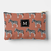Zebra Exotisch dierpatroon Terracotta-monogram Etui (Achterkant)