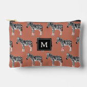 Zebra Exotisch dierpatroon Terracotta-monogram Etui (Voorkant)