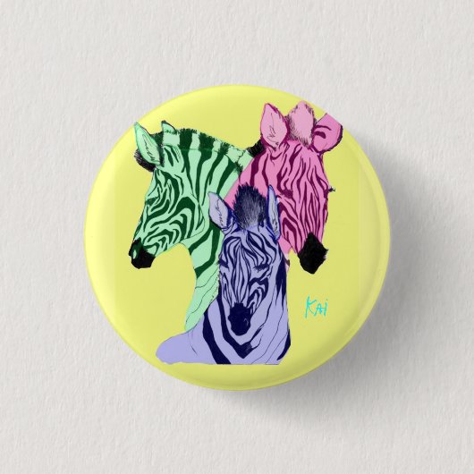 Zebra Eyesore Ronde Button 3,2 Cm (Voorkant)