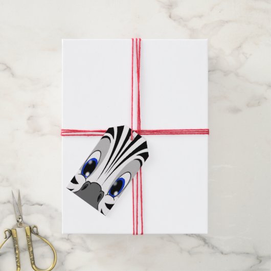Zebra Face Cadeaulabel (Met Touw)