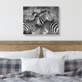 Zebra familie canvas afdruk (Insitu (Slaapkamer))