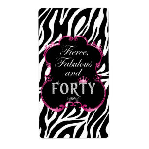 Zebra Fierce Fabulous en veertig wijn Etiket