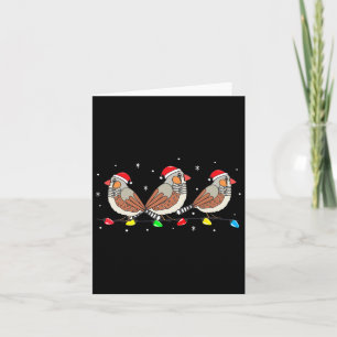 Zebra Finch Bird Christmas Lights Grappig huisdier Kaart