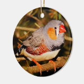 Zebra Finch Keramisch Ornament (Links)