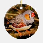 Zebra Finch Keramisch Ornament (Achterkant)