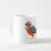 Zebra Finch op een koffiemok (Voorkant links)