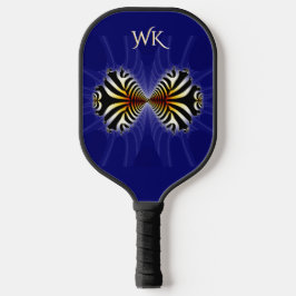 Zebra Fish Kiss Monogram Pickleball Paddle