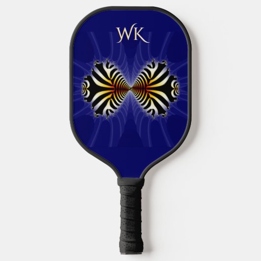 Zebra Fish Kiss Monogram Pickleball Paddle (Voorkant)