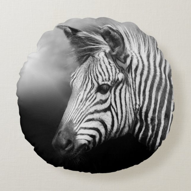 Zebra Foal Rond Kussen (Voorkant)